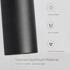Black Adjustable Track Lighting Head LED 15W Aluminum H Type Track Indoor Spotlight 3000K CRI 97 Flicker-Free 1180 lm Spotlight Fixture for Gallery, Kitchen, Living Room, Commercial Spaces