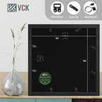 VCK 12x12 Picture Frame Black Set of 5, Textured Exclusive Square Wooden Photo Frames with HD glass | Matted to 8x8 or 12x12 without Mat | Wall Hanging