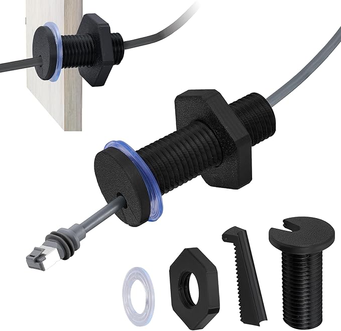 2Pcs RV Cable Passthrough for Starlink mini, RV Cable Grommet Compatible with Starlink, Ethernet, Coax, Water-Resistant and Anti-Drop RV Cable Routing (Black, 75mm/2pcs)