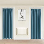 JIUZHEN Blackout Doorway Curtains 80 inch Length - 2 Panels Thermal Insulated Privacy Soundproof Rod Pocket Closet Door Curtains Room Divider for Bedroom,Office, 42 x 80 inches, Stone Blue