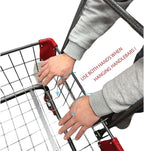 Heavy Duty Laundry and Grocery 1.8 Bushel Cart with U-Handle, 5" Wheel (Red)