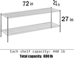 21" Deep x 72" Wide x 27" Height Wire Shelving Kit | 2-Tier | NSF Commercial Storage Rack Unit