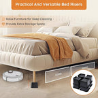 Bed Risers, Oversized Furniture Risers, 4 inch Raise Blocks for Bed Couch Desk Sofa Table Lifts, Furniture Legs Lifters Support up to 6000 Lbs (Black, 8 Pack Set)