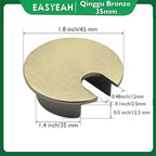 1 Pcs Desk Grommet 1-3/8" / 35 mm, Desk Cord Hole Cover, Cable Grommet Metal Zinc Alloy Materilal, Desk Hole Grommet for Home & Office Pc, Detachable Cable Cord Organizer-Bronze