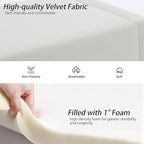 Velvet Entryway Bench End of Bed Bench Upholstered Modern Window Bench Comfy Ottoman for Dining Room/Bedroom/Living Room/Hallway/Indoor (Ivory White)