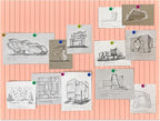 Large Felt Bulletin Board 23x47 Inch, 8pcs Peel and Stick Felt Wall Tiles Modern Push Pin Board for Wall Organization