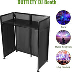 Outdoor Backyard Party Pro DJ Booth Facade+2 Scrims,82.7x44inch Folding DJ Booth DJ Facade Table Station Flat Table for Bars, Music Festivals, Weddings