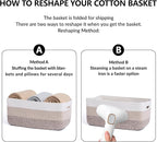 Large Storage Baskets for Organizing, Closet Shelf Baskets for Clothes Blanket Towels, Baby Nursery, Toy Bins Box, Woven Rope Basket, 17 x 13 x 7.5”, 3 Packs Gradient Brown
