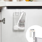 vacane 2 Pack Plastic Over Cabinet Door Organizer with Removable Hooks, Clear Hanging Baskets for Organizing Over the Cabinet Organizer Holder for Kitchen, Bathroom-Hang Outside or Inside Door-M