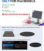 Magnetic iPad Stand with Wireless Charging, 35W Contact Fast Charger, Suction Cup Base, 360° Rotating Panel & Foldable, Compatible with iPad Pro11 M5 & M4 ONLY, Work & Study Desk - Gray