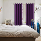 BGment Blackout Curtains - Grommet Thermal Insulated Room Darkening Bedroom and Living Room Curtain, Set of 2 Panels (52 x 63 Inch, Royal Purple)