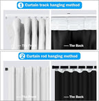 Room Divider Curtains Total Blackout Privacy Curtain Panel Room Thermal Insulated Noise Reduction Curtains for Bedroom Window Living Room Ceiling Track Curtain W 12.5 ft × H 9 ft White