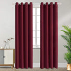 BGment Blackout Curtains for Bedroom - Grommet Thermal Insulated Room Darkening Curtains for Living Room, Set of 2 Panels, Each 55 x 96 Inch, Burgundy Red