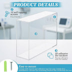 Novabright Clear Acrylic Sterilization Pouches Dispenser Rack Multi-Sized 5 Stations Wall Mount Holder for Face Mask Gloves Tissue Plastic Bag Hair Net Shoe Covers for Kitchen Medical Restaurant