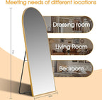 71"x30"Floor Mirror Full Length,Arched Full Length Mirror with Stand,Full Body Mirror,Hanging or Large Leaning for Bedroom Living Room Gold