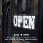 40"x14" Extra Large LED Open Signs for Business with Remote Controlled, 10 Levels Brightness Adjustable Unique Design Super Bright with Chain, High Visibility for Stores Bar Hotel Retail Shop Salon