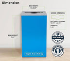 Alpine Industries 29 Gallon Commercial Indoor Recycle Bin with Lid, Blue Metal Container with Optional Lids