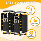 Outdoor Trash Can, Waterproof Resin Garbage Can Indoor and Outdoor Use, Durable & Weather-Resistant Commercial Garbage Can, Outside Trash Bin for Patio, Kitchen