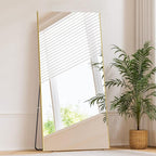 71"x26" Full Length Mirror with Stand, Lightweight & Easy to Move, Free-Standing Mirror for Dressing Room Bedroom, 3-in-1 Usage, Shatterproof Glassless Floor Mirror Kid & Pet Friendly (Gold)