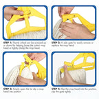 KULED Heavy Duty Industrial Mop, Commercial Cotton Mop with 59 Inch Handle, Looped-End String Wet Mops with 2 Heads for Floor Cleaning, Workshop, Warehouse, Home and Garage