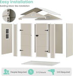 UDPATIO Outdoor Shed 7.5x10.7 FT, Plastic Storage Shed for Bike, Garbage Can, Tool, Outside Sheds & Resin Shed with Lockable Door for Backyard, Patio, Lawn, Standstone