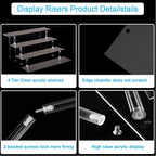 4 Tier Perfume Organizer Stand, Acrylic Risers Display Stands, Display Risers, Perfume Shelf Dessert Display for Party, Figure Stand Funko POP Shelves, Black Cupcake Stand Holder