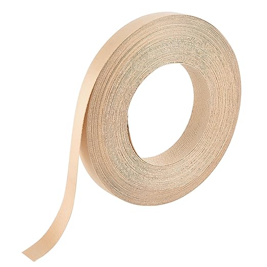Birch Veneer Edge Banding, 3/4 Inch x 50Ft Pre-Glued Flexible Plywood Edge Banding Tape Real Wood Iron on Veneer Edging Tape with Hot Melt Adhesive Wood Trim for Furniture Panels Restoration