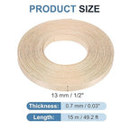 PATIKIL Maple Edge Banding, 1/2 in x 49.2 ft Wood Veneer Tape, Pre-glued Flexible