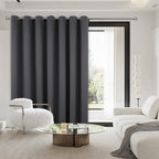 BGment Room Darkening Curtain for Sliding Glass Door, Extra Long Blackout Room Divider Curtain for Living Room 120 Inch Length, Doorways Privacy Window Curtain & Drape, Dark Grey, 1 Panel, 100 Wide
