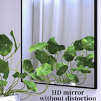 ANYHI Over The Door Mirror, 42"x14" Door Mirror Full Length, 2 Hooks, Over The Door or Wall Monuted, Aluminum Frame, for Bedroom Bathroom Checkroom, Black
