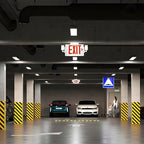 Gruenlich LED Combo Exit Sign, Emergency Light with 2 Adjustable Heads and Double Face, Back Up Batteries- US Standard Red Letter EXIT, UL 924 Qualified, 120-277 Voltage, 12-Pack