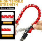 Spiral Cable Wrap, 16.4ft, 33ft Wire Protection Sleeve Cover Cable Organizer Pipe Flexible Spiral Wrap Winding Tube Prevent Cat from Chewing Cables (Red, 8mm (5/16")-16.4ft)