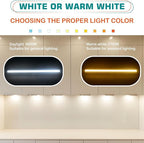 Under Cabinet LED Light Bar 12", Single Closet Light for Kitchen Counter Shelf Cupboard, Display Cases Back Lighting, 120V Wall Plug in, On Off Switch, 2 Light Bars, White Wires, Daylight