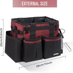 Compact Wearable Cleaning Caddy, Small Cleaning Caddy Supplies Organizer with Handle & Shoulder Straps for Housekeepers, Under Sink & Car Cleaning Tool Organizers Bag (AncoraRed)