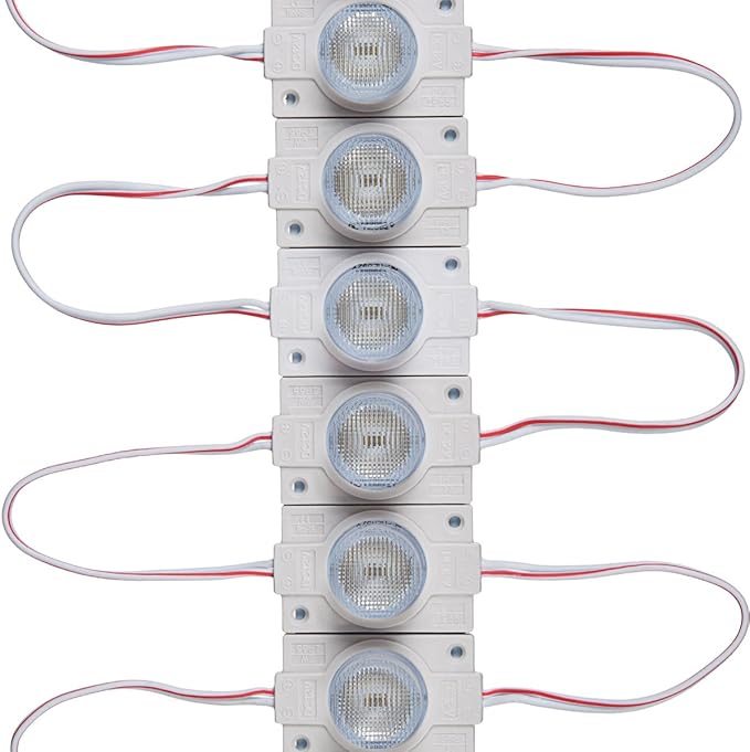 Q QINGCHEN Warm White 3000K 12V LED Module with Lens 2.0W for Light Box with Tape Adhesive Back (20pcs Pack)
