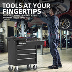 5-Drawers Garage Tool Chest, Large Capacity Tool Cabinet Heavy Duty Mechanic Rolling Tool Box Metal Locking Tool Cart with Drawers and Wheels for Storage