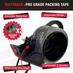Clear Packing Tape with Dispenser (2 Rolls) - Professional Grade for Boxes - Packaging, Shipping with Refillable Dispenser, Fits Standard Bulk Up to 2" Wide