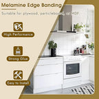 BEVTEE Club Melamine Edge Banding, 1.5 inch x 50ft Wood Veneer Roll Pre-glued, Flexible Melamine Iron-on Veneer Edge Band for Plywood & Furniture Edging, for Cabinet Repair & Furniture Restoration