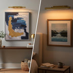 Picture Light, 30 inch Brass Picture Lights for Wall,Hardwired Brushed Gold Picture Lights,270° Rotatable Art Lights, 4-Light Picture Frame Light for Painting Display Artwork Portrait No Bulbs