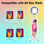 HARZHI 38'' LCD Screen Portable Photo Booth Compatible with Any Ipad, 1080P Intelligent Split Screen Ipad Photo Booth LCD for Wedding Party Software APP Control LCD Ring Light, Flight Case White