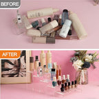Fixwal 20pcs Large Acrylic Risers 4 Set Acrylic Display Stand Perfume Organizer Stands Clear Rectangular Dessert Table Display Set, Display Shelf for Show Cupcake, Figures, Jewelry, Toys