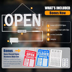 Open Signs for Business, 30"x10" Dimmable Large LED Open Light Up Sign with Hanging Installation for Salon Gym Cafes Store Office Bar Hotel Pubs Cold white