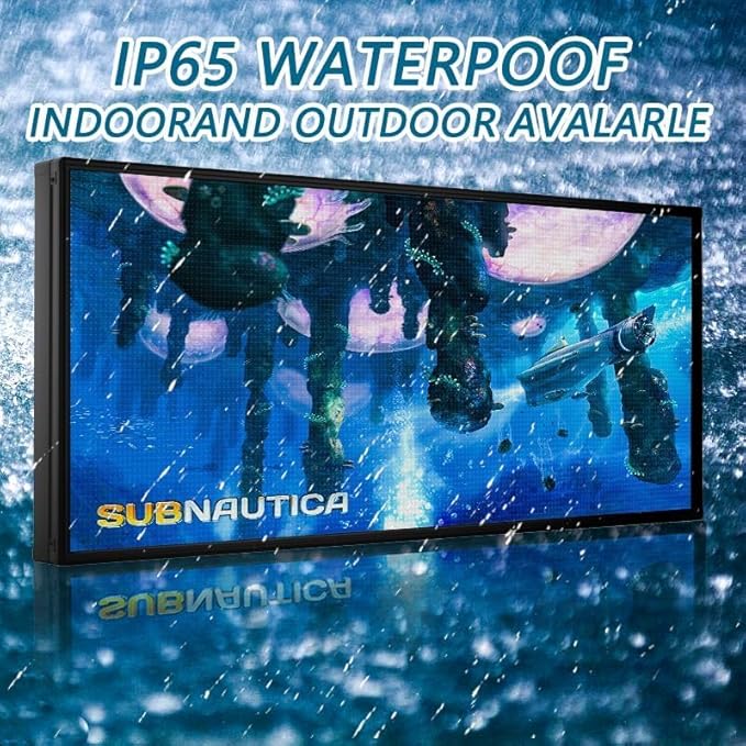 P5 Programmable Outdoor LED Business Sign 65"x34" P5 IP65 Waterproof, WiFi USB Control for Scrolling Text Image Video Advertising Display