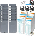 TooCust Time Clock Bundle for Small Business, Passcode Time Clock Punch Machine with 400 Time Cards, 4 Ink Ribbons, 2 Ten-Slot Time Card Racks, Auto-Align Clock in Machine for Employees