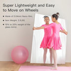 brisafe Full Length Mirror with Stand, 65"x22" Super Lightweight Glassless Home Full Floor Mirror, Oversized 0.04mm Nano-Film Gym Mirror, Silver