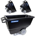Magnum Tilt Truck, 1/2 Cu. Yd. Capacity Dump Cart with Non-Marking 12” Wheels & 5” Casters for Handling, Transporting on Construction Jobsites, 750 lbs, Trash Cart with Wheels DUC12T-NM-03PK (3-Pack)