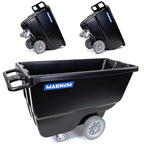 Magnum Tilt Truck, 1/2 Cu. Yd. Capacity Dump Cart with Non-Marking 12” Wheels & 5” Casters for Handling, Transporting on Construction Jobsites, 750 lbs, Trash Cart with Wheels DUC12T-NM-03PK (3-Pack)