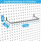 Paper Towel Holder for Pegboard, Extendable, Fit Any Standard Pegboard, 2 Packs, Black