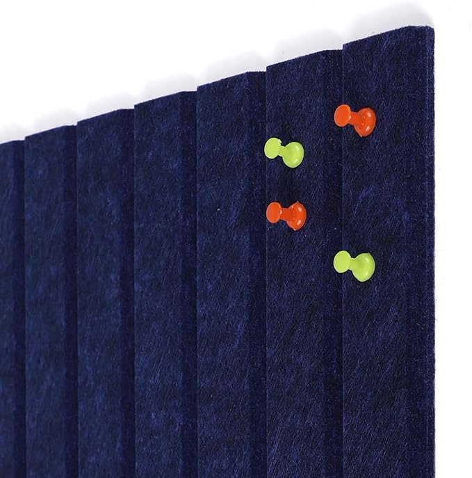 Large Felt Bulletin Board 23x47 Inch, 8pcs Peel and Stick Felt Wall Tiles Modern Push Pin Board for Wall Organization