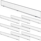 10 Pcs Retail Gondola Shelf Front Wire Fence Guard Rail 48" x 3" Sturdy Metal Supermarket Guardrail Chrome Commodity Organization Baffle Display Enhancer for Retail Stores Fruit Fresh Food